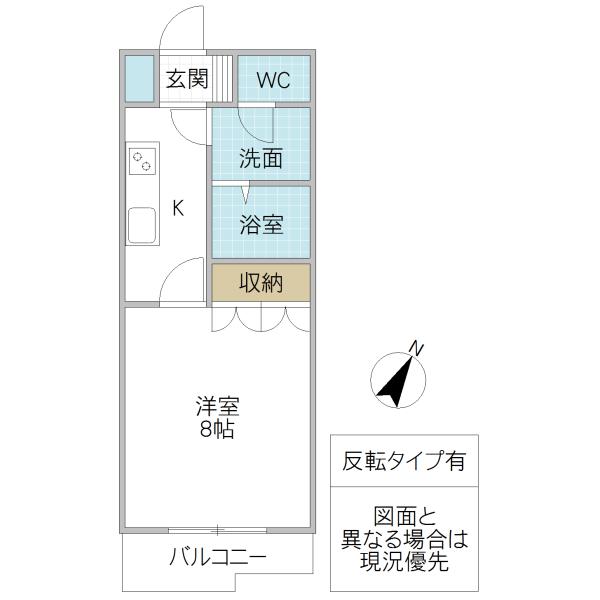 SQUARE(1K/1階)の間取り写真