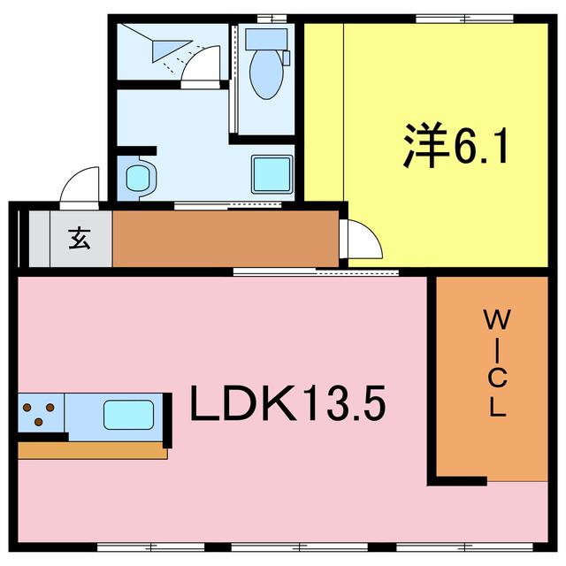 グリーンハイツ野村(1LDK/1階)の間取り写真