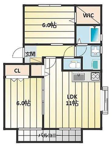 SOURCE I(2LDK/1階)の間取り写真
