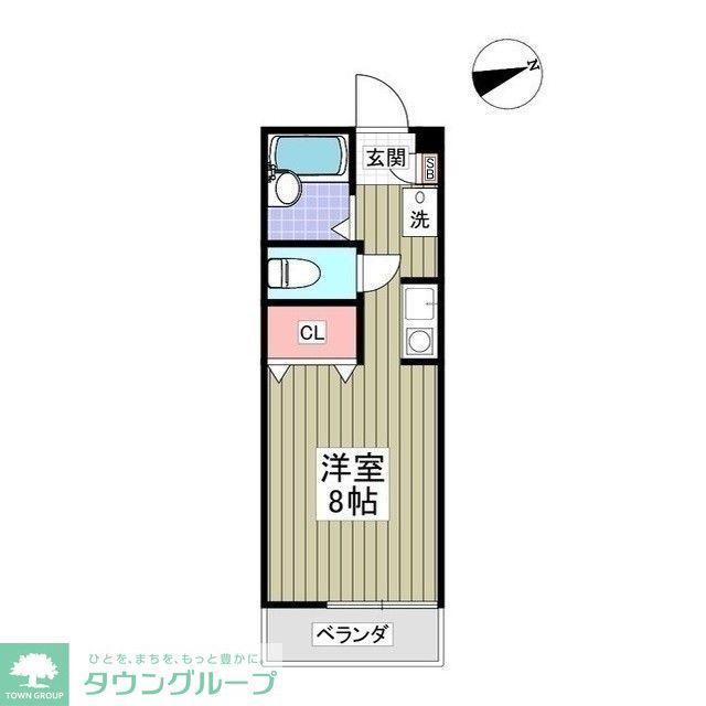 ロックハイツⅠ(ワンルーム/2階)の間取り写真