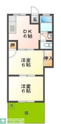 翠ハイツ(2DK/2階)の間取り写真