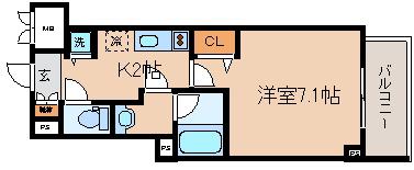 アスヴェル神戸ハーバーサイド(1K/9階)の間取り写真