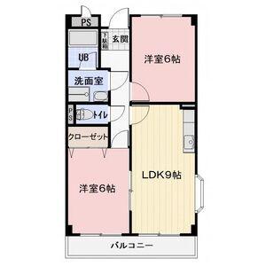 ファミーユ鎌倉(2LDK/3階)の間取り写真