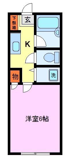 シャンブル金沢文庫(1K/2階)の間取り写真