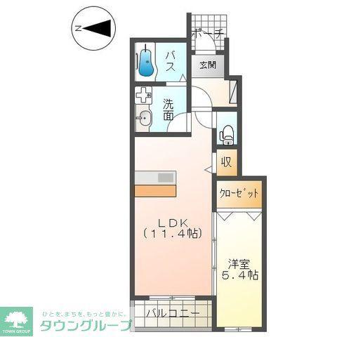 ドリームス カドミ(1LDK/1階)の間取り写真