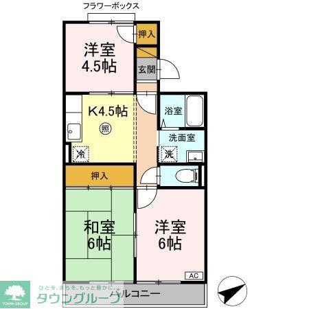 コーポラスクレイン(3K/3階)の間取り写真