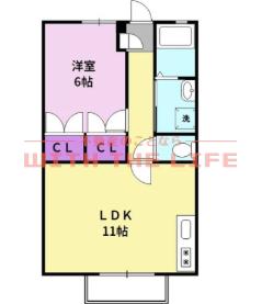 エスペランサ国分(1LDK/1階)の間取り写真