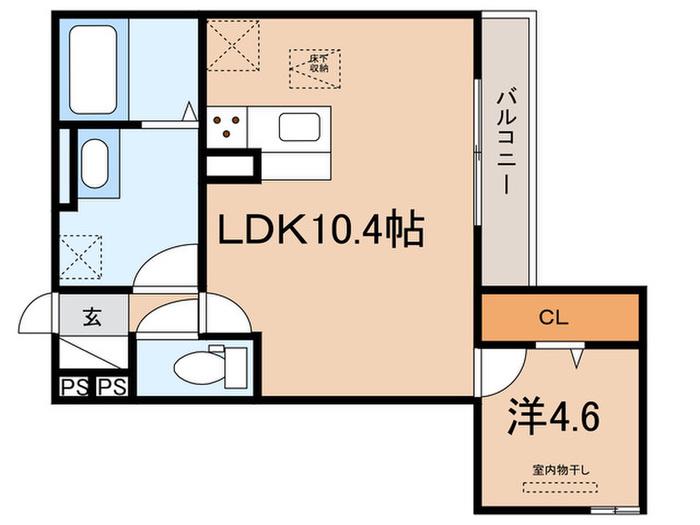 D-ROOM国芳(1LDK/1階)の間取り写真