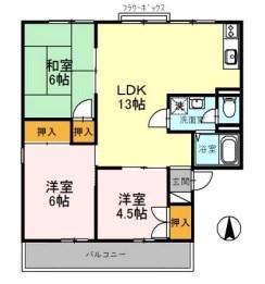 セジュール北八代(3LDK/2階)の間取り写真