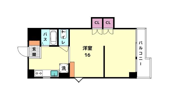 GRANDSTEADY奈良三条(ワンルーム/9階)の間取り写真