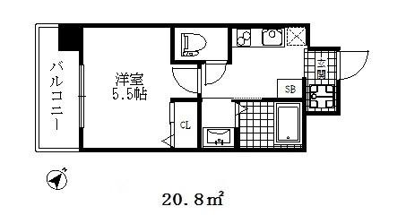 スプランディッド元町山手(1K/3階)の間取り写真