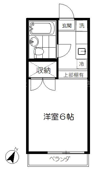 ミワハイムコスモ C棟(1K/1階)の間取り写真