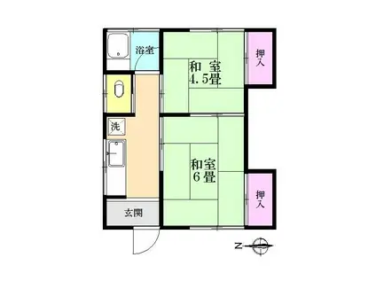 めぐみ荘(2K/1階)の間取り写真