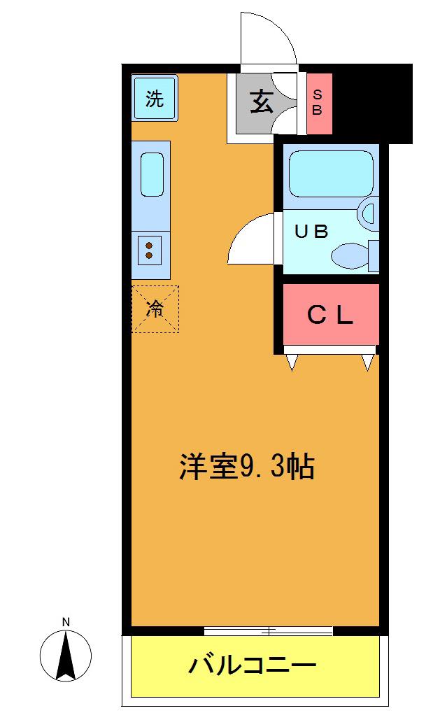 G-1 BLDG.本中山(ワンルーム/3階)の間取り写真