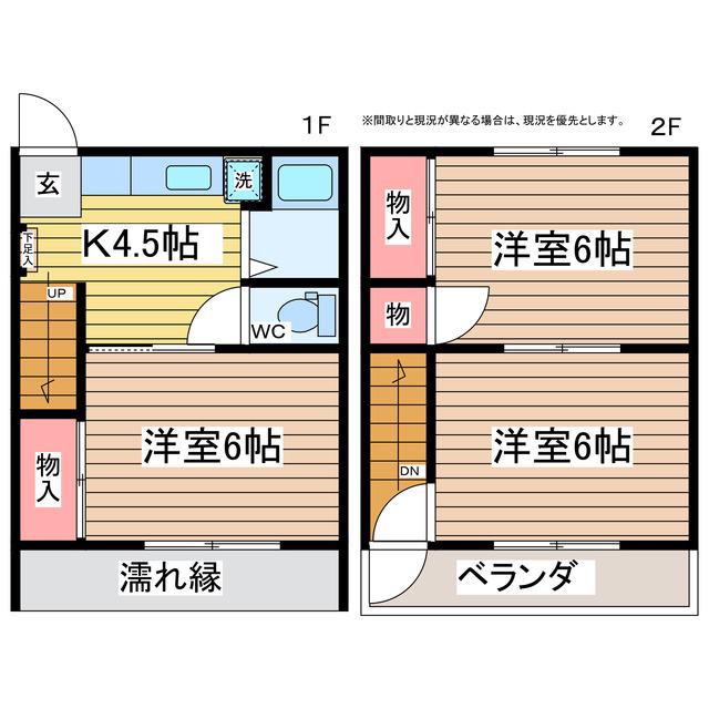 サンライズハイツ(3K/1階)の間取り写真