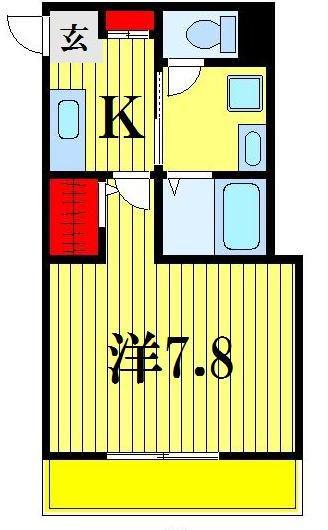 クレフラスト松戸吉井町(1K/1階)の間取り写真