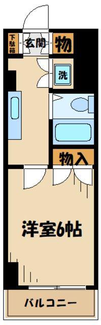 ベルローズタキモト(1K/3階)の間取り写真