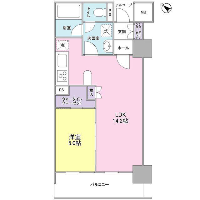 LASANTE五反田(1LDK/5階)の間取り写真