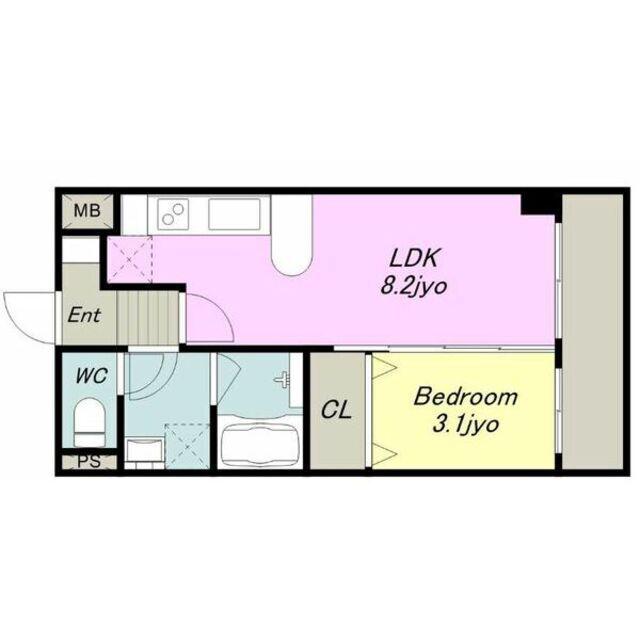 CASA DEL SOL(1LDK/3階)の間取り写真