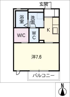 ピュアステージ(1K/1階)の間取り写真