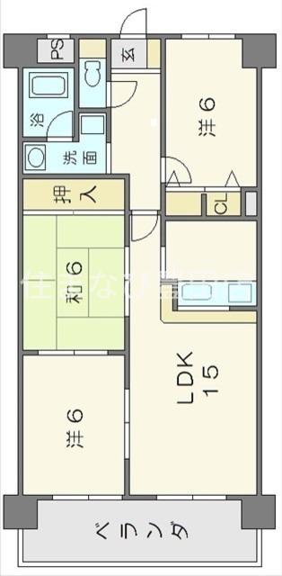 ファミーユDAISHIN(3LDK/5階)の間取り写真