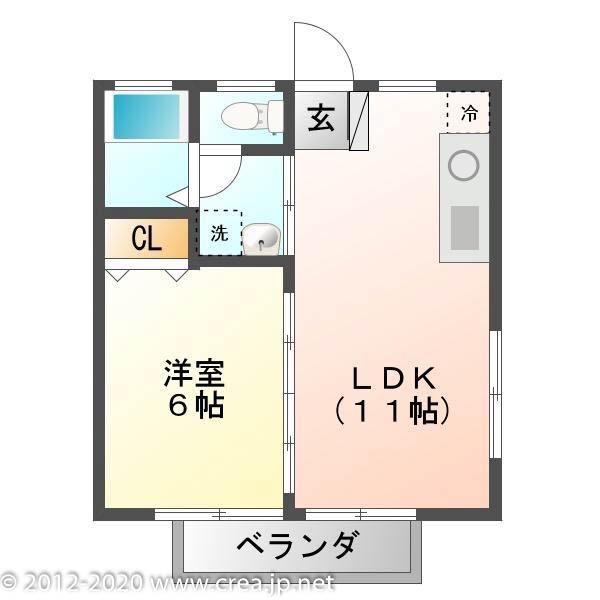 メゾンフォーシーズンA棟(1LDK/2階)の間取り写真