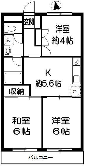 パストラル山口(3K/3階)の間取り写真