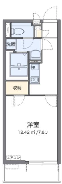クレイノグラシアス ツー(1K/2階)の間取り写真