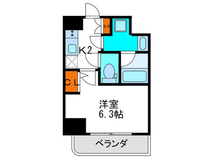 エスライズ西本町(1K/3階)の間取り写真