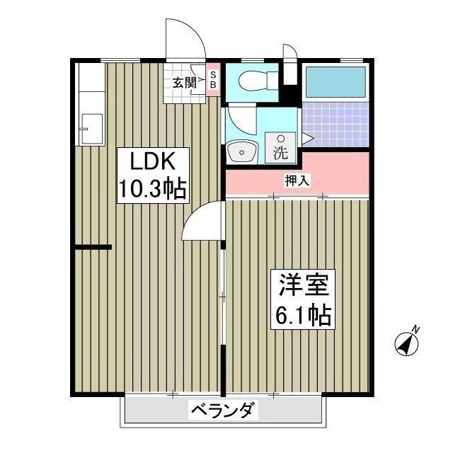 ガーデンコート(1LDK/1階)の間取り写真