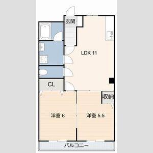 タウニー稲垣(2LDK/2階)の間取り写真
