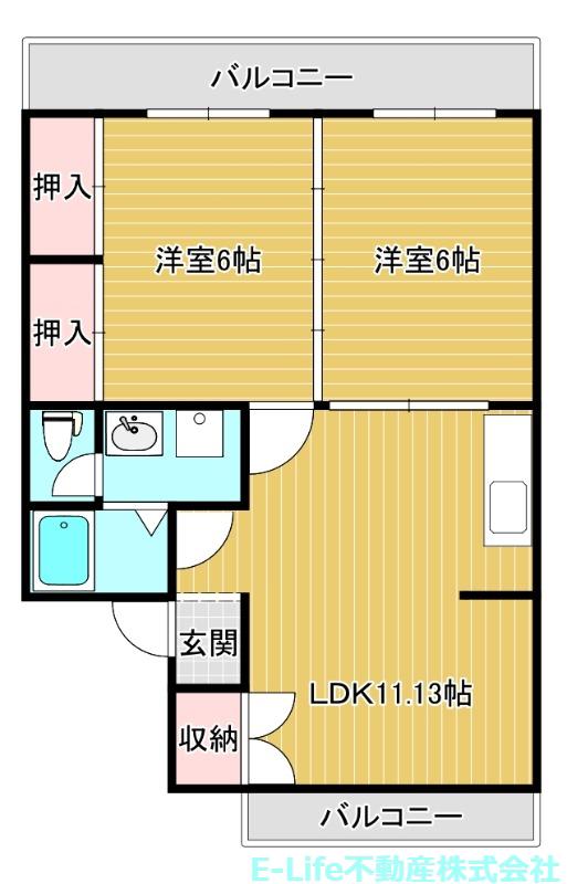 TRステージ(2LDK/1階)の間取り写真