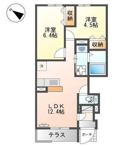 サンタプレイスⅦ(2LDK/1階)の間取り写真