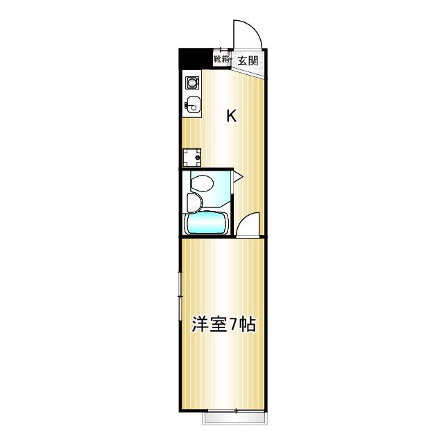 駒場ハイツ(1K/2階)の間取り写真