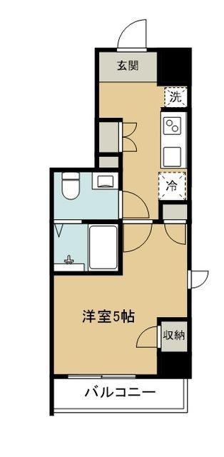 グラード久米川(1K/6階)の間取り写真