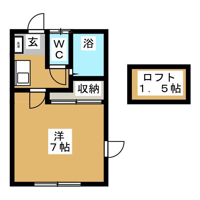 メゾンキャンパスヒルB(1K/1階)の間取り写真