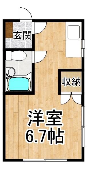 コーポモリタ(ワンルーム/1階)の間取り写真