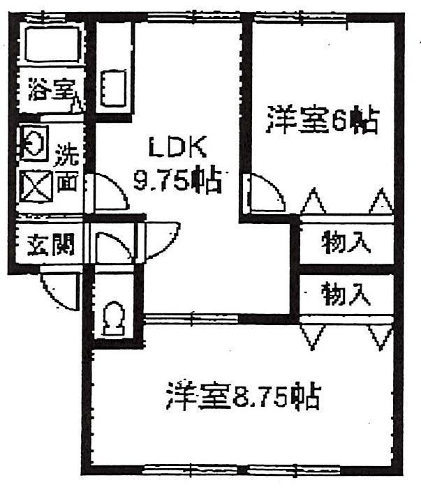 ボナールアークB(2LDK/1階)の間取り写真