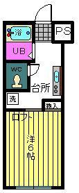 カレッジコーポS・A(1K/2階)の間取り写真