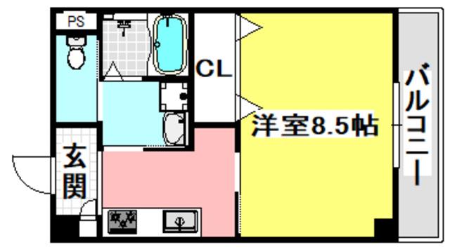 サンハート南茨木III(1K/3階)の間取り写真