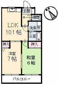 パークツインズA棟(2LDK/1階)の間取り写真