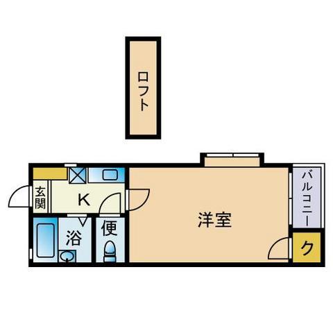 ハイツキャトルB(1K/2階)の間取り写真