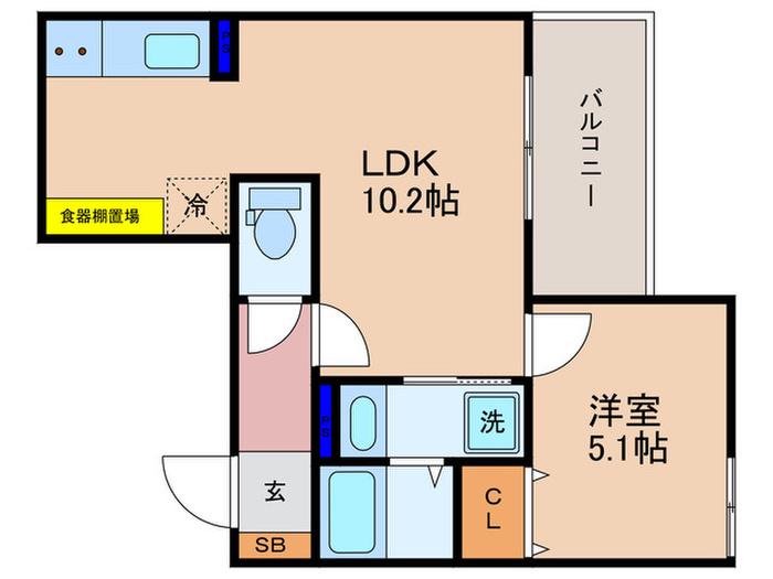 DO DREAM仏光寺(1LDK/4階)の間取り写真
