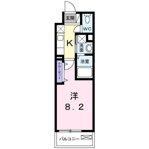 バンブー ラン(1K/5階)の間取り写真