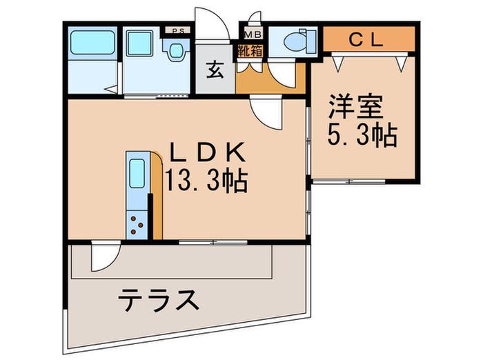 RAPIRE(1LDK/1階)の間取り写真