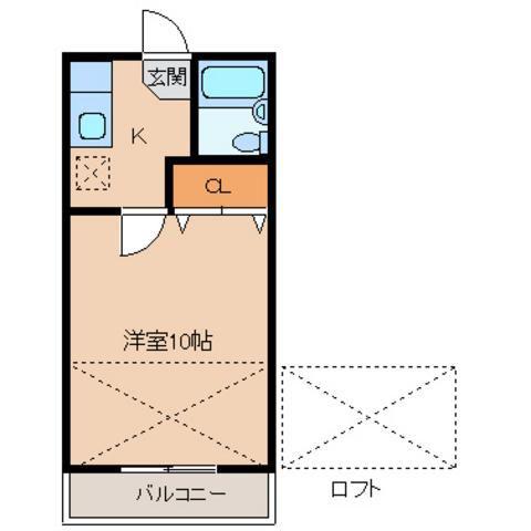 ファミーユフレール(1K/2階)の間取り写真
