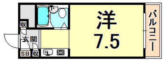 GRACE立花(ワンルーム/3階)の間取り写真