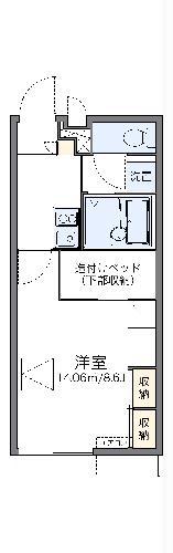 レオパレスプレジャータウンII(1K/1階)の間取り写真