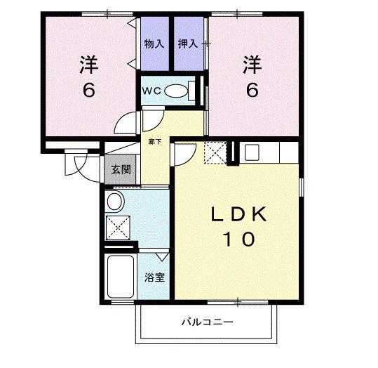 アルタイル梅美台(2LDK/3階)の間取り写真