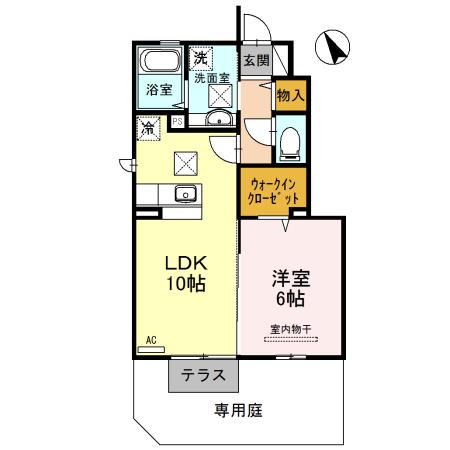 オリーブコート(1LDK/1階)の間取り写真